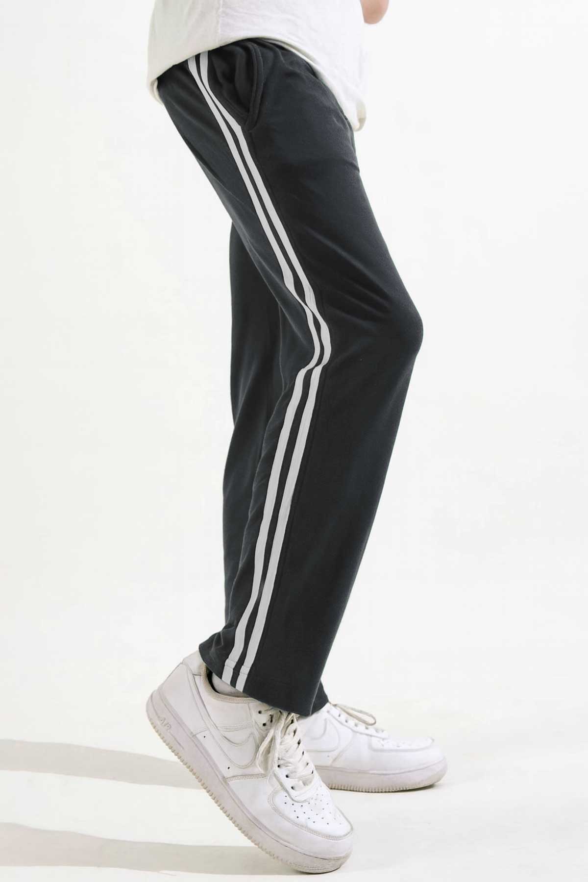 Men's Contrast Panel Striped Trousers
