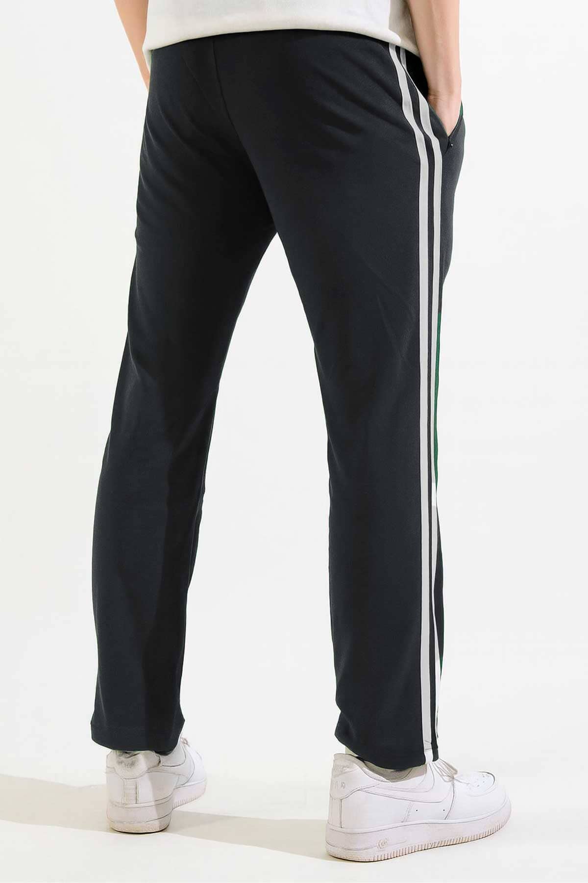 Men's Contrast Panel Striped Trousers