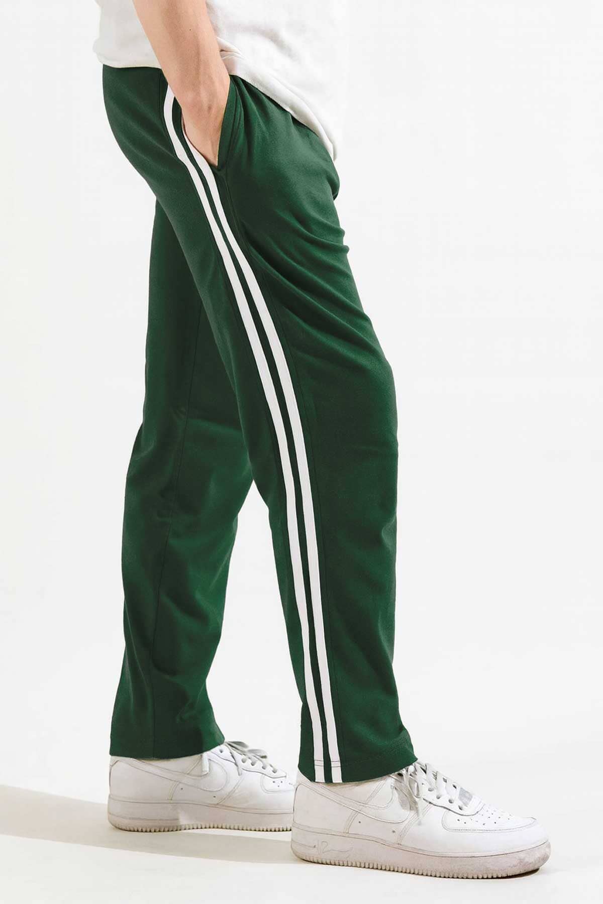 Men's Contrast Panel Striped Trousers