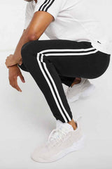 Men's Contrast Panel Striped Trousers