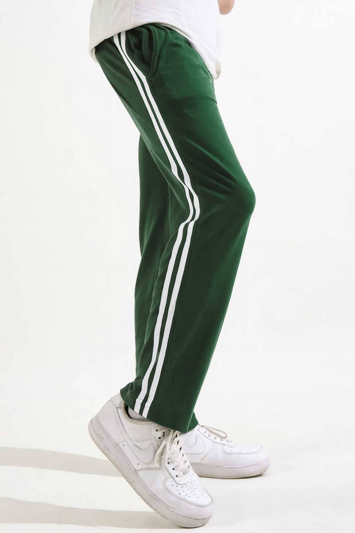 Men's Contrast Panel Striped Trousers