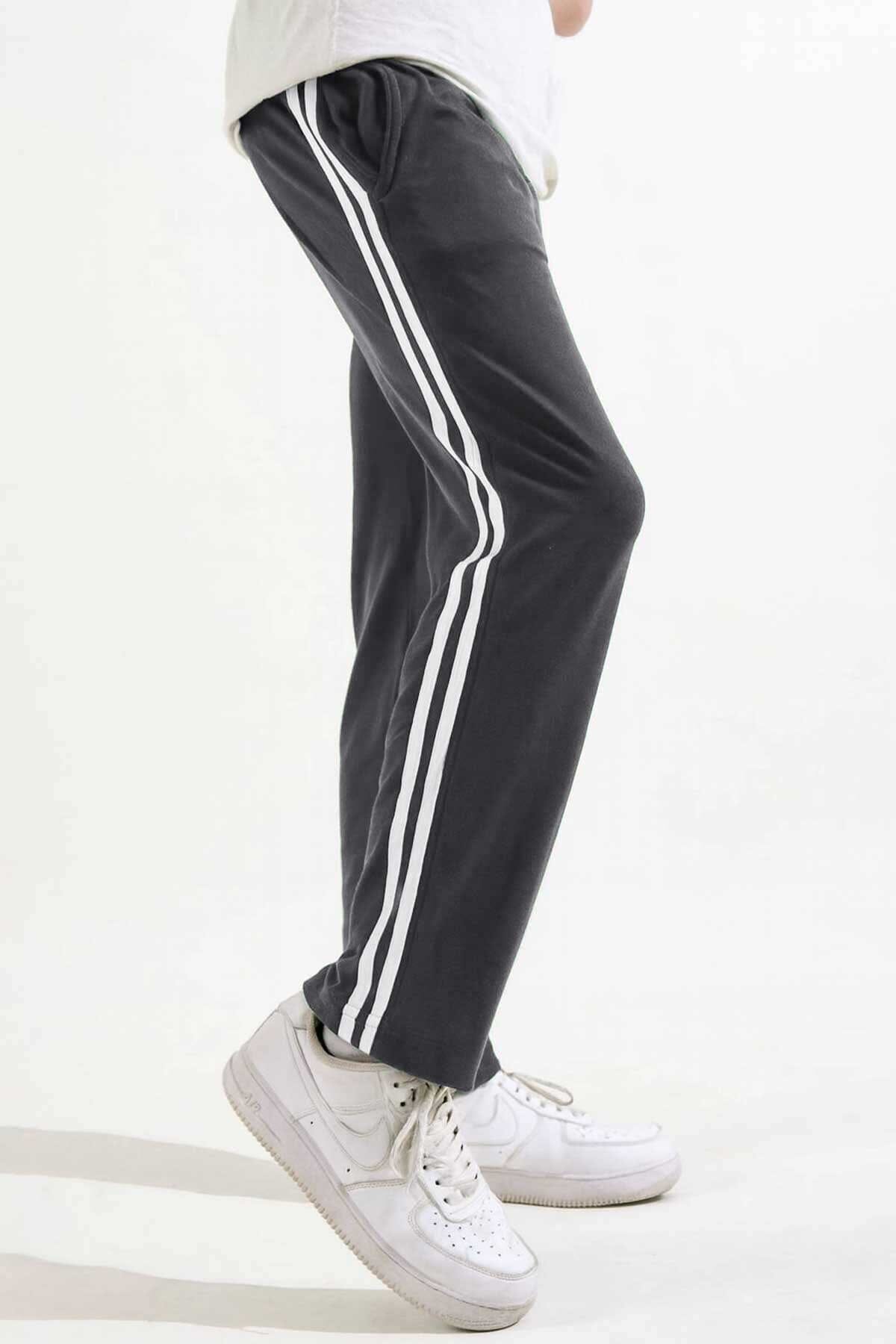 Men's Contrast Panel Striped Trousers