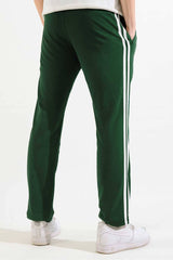 Men's Contrast Panel Striped Trousers