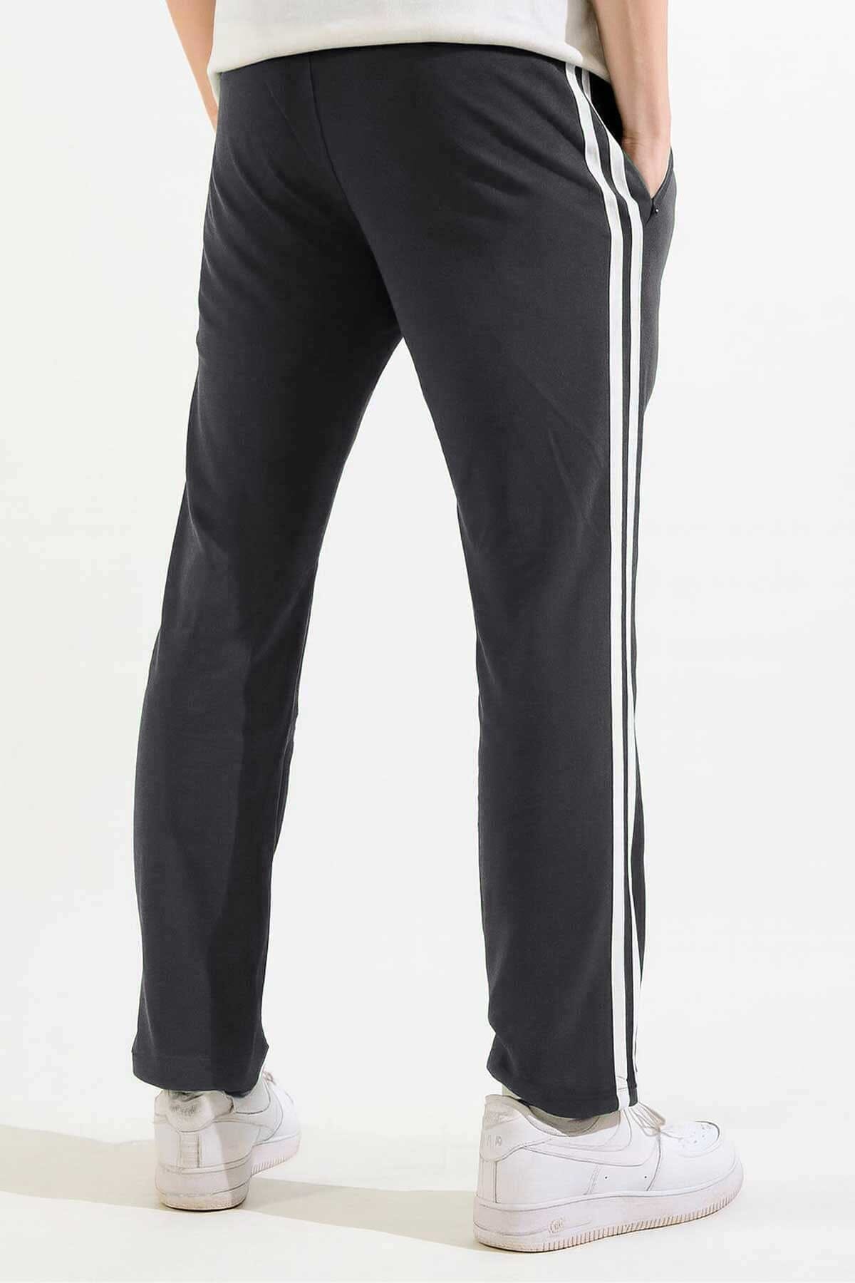 Men's Contrast Panel Striped Trousers