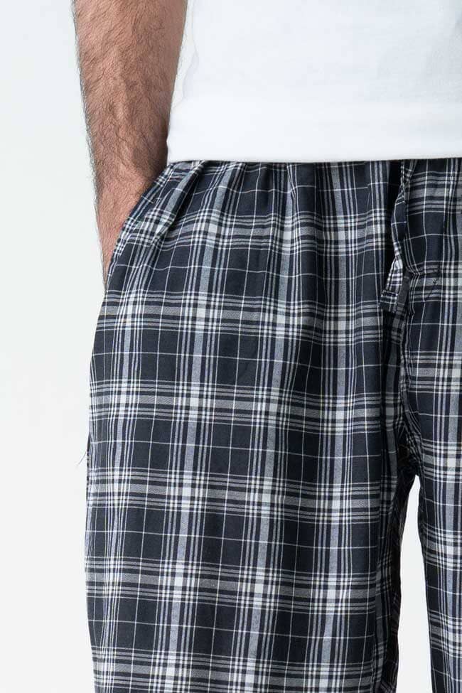 Men's Plaid Cotton Loungewear Trousers